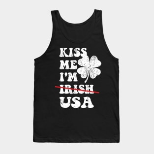 Kiss Me I'm USA Funny St. Patrick's Day American For Men Tank Top